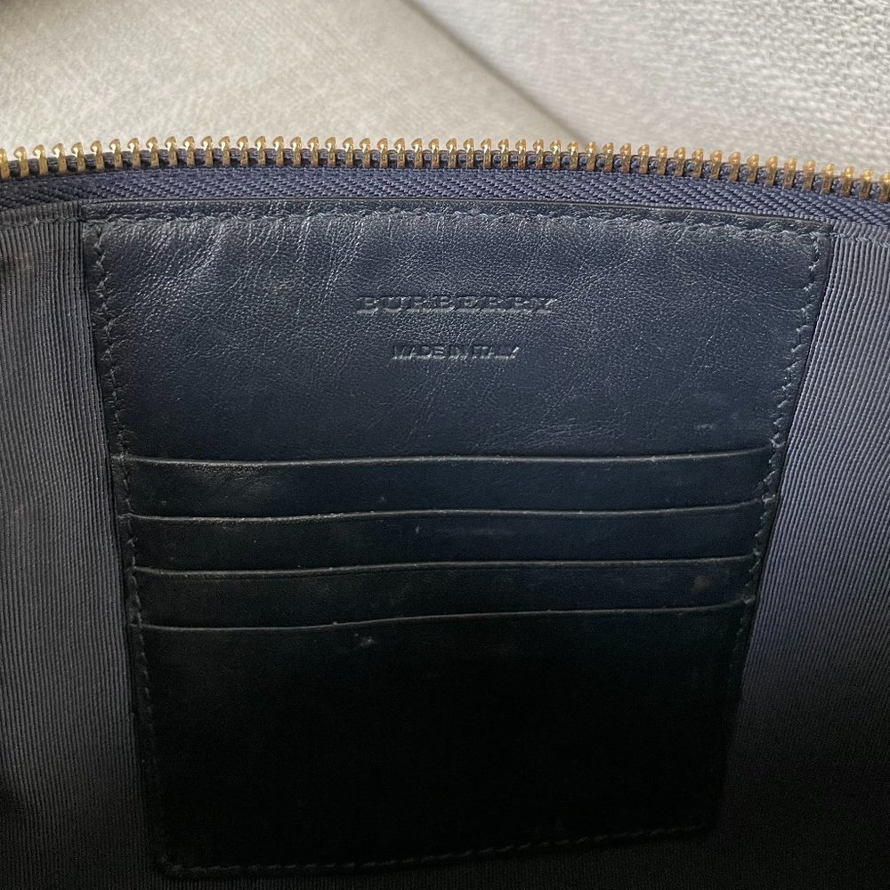 Burberry Navy Suede Peyton Check Crossbody Bag - Picture 7 of 7